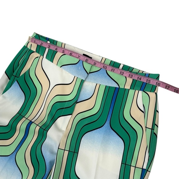 Marella By Max Mara Addirsi Trouser Women's US 10 Bright Green Crepe Geo Print - Picture 6 of 16